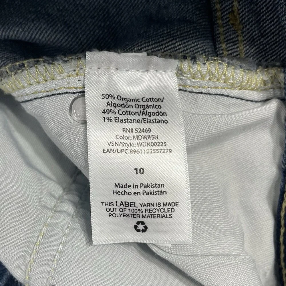 Free Assembly Jeans Size 10 Super High Rise Straight Distressed Raw Hem Womens - Picture 5 of 5